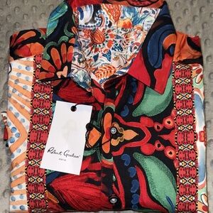 Robert Graham Men's Vibrant Multi color Shirt size M  NWT $298